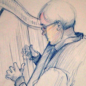 mark_harp_dec_2008 Drawing by Christine Hiller